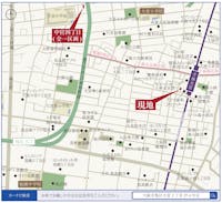 【現地案内図】
徒歩圏内に駅、千林商店街、保育所、小中学校、スーパーが点在する、生活利便性の高いエリアです。お車でお越しの際はカーナビに「大阪市旭区大宮2丁目27-4付近」とご入力ください。