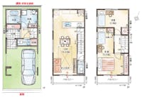 【間取り図】
16帖超のLDKは2面採光です。南バルコニーに面し、陽光差し込む団らん空間。対面式キッチンやリビング階段仕様で、ご家族の絆が深まる間取り仕様です。
【●敷地面積／50.49㎡※有効敷地面積、別途私道負担約9.70㎡あり●延床面積／93.66㎡（1階床面積／30.48㎡（内内車庫面積11.98㎡含む）、2階床面積／31.59㎡、3階床面積／31.59㎡)】※建売プランの為、プランの変更はできません。家具、車、植栽はイメージです。※床暖房、カワックは装備されておりません。※図面の詳細は、設計図書をご確認ください。