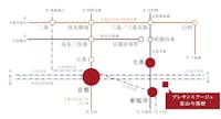 【路線図】
京阪本線・JR奈良線「東福寺」駅まで徒歩11分！「東福寺」駅より「京都」駅・「祇園四条」駅まで直通アクセス可能！京都主要地域へ軽快なフットワークが叶い、通勤通学にも便利です。