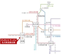 【路線図】
《2路線2駅利用可能》地下鉄東山線「高畑」駅徒歩4分、「八田」駅徒歩11分、JR関西本線「八田」駅徒歩13分。「高畑」駅より「名古屋」駅、「伏見」駅、「栄」駅まで直通アクセスが叶います。