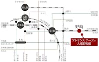 【路線図】
JR学研都市線「野崎」駅まで徒歩10分。「野崎」駅より「京橋」駅まで直通アクセス可能です。大阪市内主要地域へスムーズアクセスが叶い、通勤通学にも便利です。