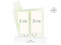 【区画図】
全2邸の新築戸建てが2024年10月中旬に誕生します！京阪本線「大和田」駅徒歩5分！生活利便施設が身近に揃う便利な立地です。幅員約6.19mの西側公道に接道し、お車の出し入れもスムーズ◎