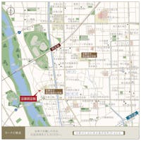 【現地案内図】
3つのイオンモールに囲まれ、買い物利便良好。運動やサイクリングなどを楽しめる自然も身近にあり、心豊かに過ごせる住環境です。