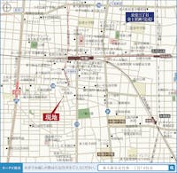 【現地案内図】
最寄りの近鉄「布施」駅まではアーケード付きの商店街を通ってアクセスできます。お車でお越しの際はカーナビに「東大阪市足代南一丁目7-8付近」とご入力ください。