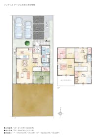 【3号地間取り図】
20帖超の広々リビングは上部高天井で、開放感が味わえます。2階の主寝室には大型WICがありますので、お部屋がすっきり片付きそうです。多目的に使えるロフトがあるのも嬉しいポイント◎