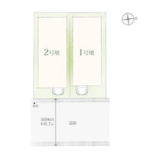 【区画図】
第二種中高層住居専用地域内に全2区画の新築戸建てが誕生。幅員約6.7mの公道に接道。お車の出し入れもしやすく、徒歩でのお出かけやベビーカーでの移動もスムーズに行えそうです。