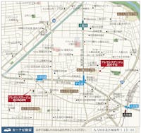 【現地案内図】
スーパーまで徒歩8分！保育園・小学校・中学校・公園が徒歩9分圏内に揃い、子育て世帯の方も、これから子育てされるご家庭にもおすすめの住環境です。