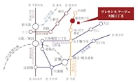 【路線図】
OsakaMetro今里筋線「瑞光四丁目」駅まで徒歩7分(現地より約560m)。京橋・東梅田・なんば方面へ軽快アクセスが叶い、通勤通学にも便利です。