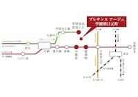 【路線図】
近鉄奈良線「学園前」駅まで徒歩17分。「学園前」駅より「大阪難波」駅まで直通アクセス可能！京都方面にも軽快アクセスが叶い、週末のお出かけも楽しめそうです。