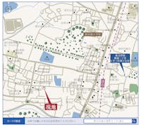 【現地案内図】
幼稚園、スーパー、公園が徒歩9分圏内に揃う利便性の高い立地です。自転車約6分の場所にショッピングセンターも。お車でお越しの際はカーナビに「枚方市春日東町2丁目38-2」とご入力ください。