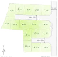 【全体区画図】
整形地、開放的な角地、プライバシー性が高い区画など様々。それぞれの敷地形状、立地を活かし、ご家族が永く、快適に住まえるプランをご提案いたします。