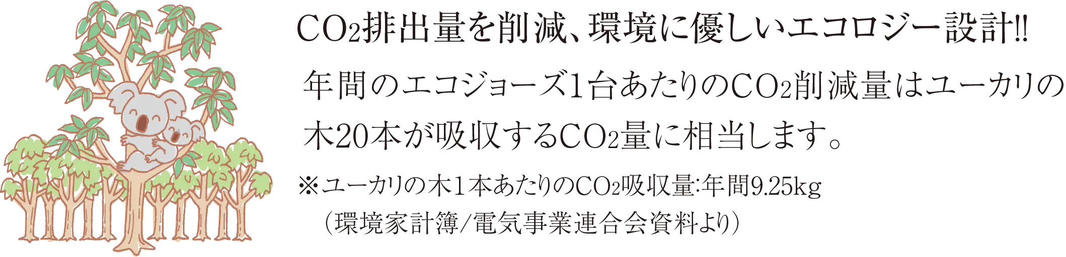 CO2排出量を削減、環境に優しいエコロジー設計！！