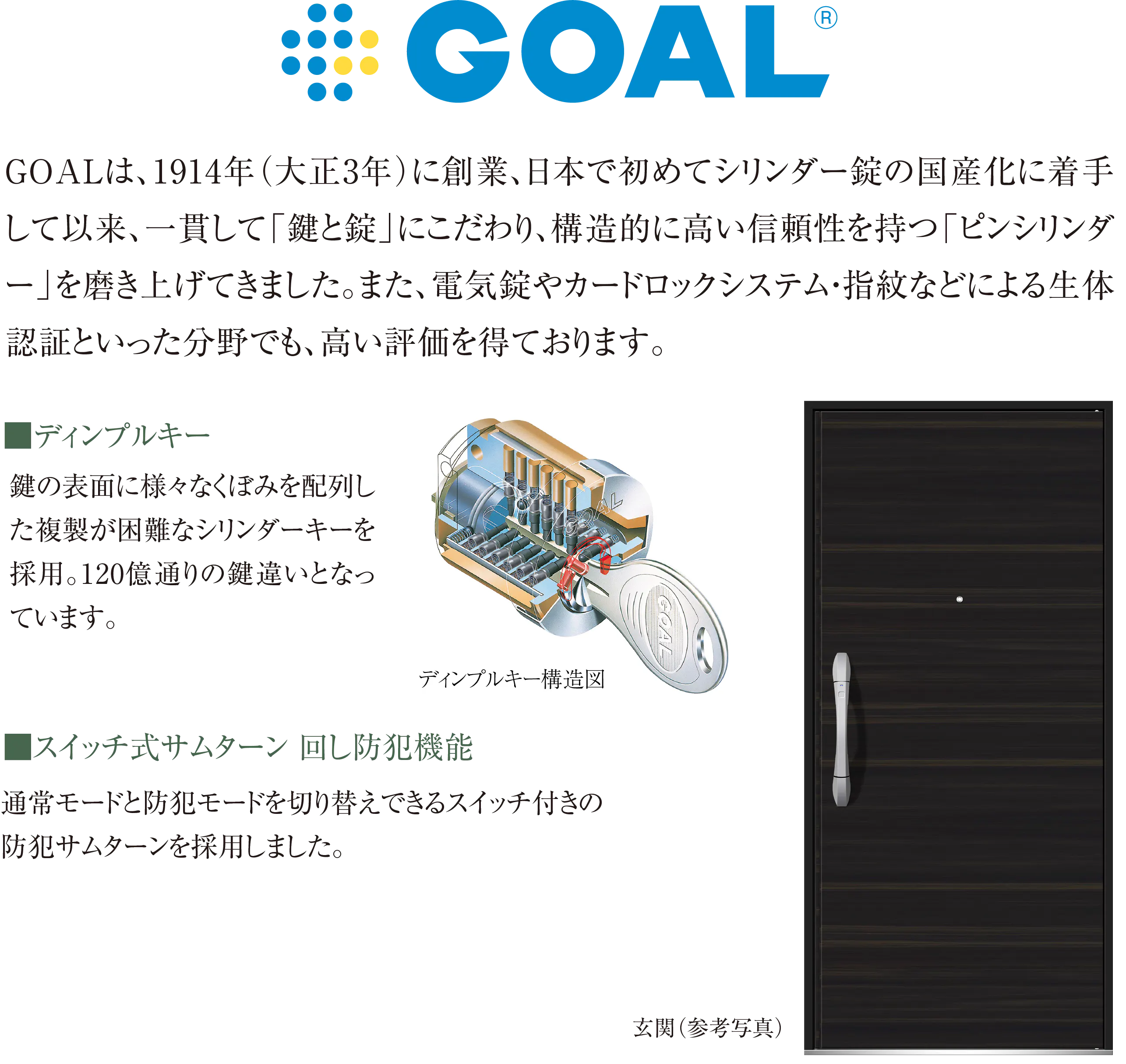 「世界水準の防犯力」でお応えする信頼のブランドGOAL（ゴール）を採用